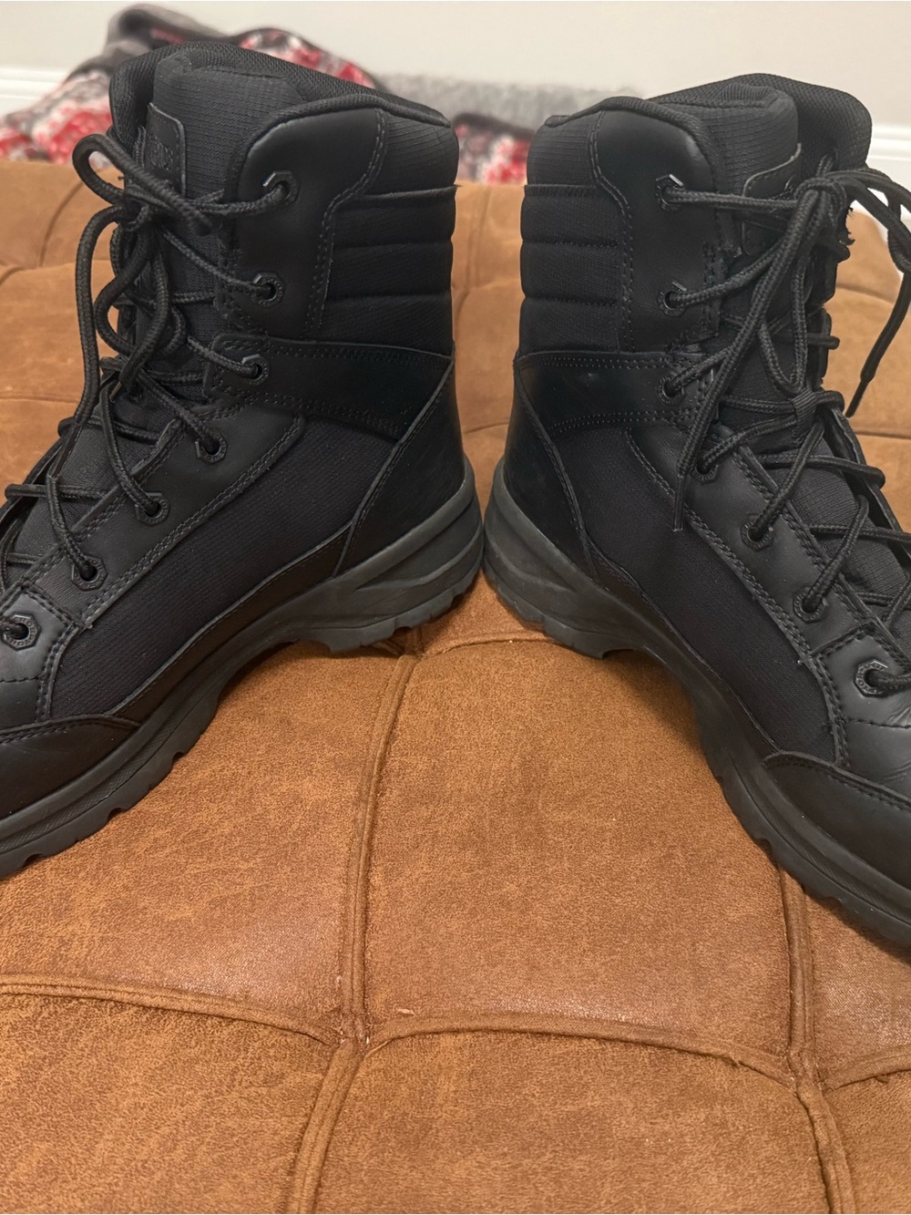 Men's Black Tactical Lace-Up Boots